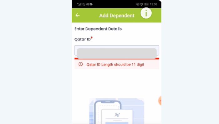 Add dependent details option in Qatar Naraakom App