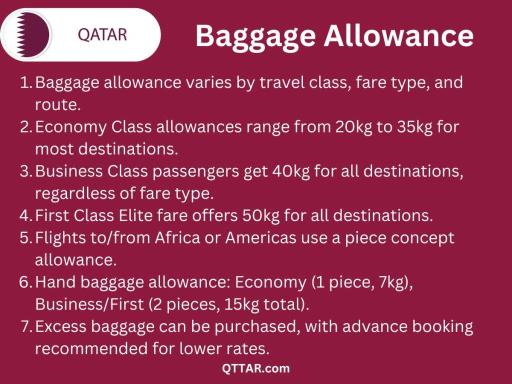 Allowance of baggage qatar airways