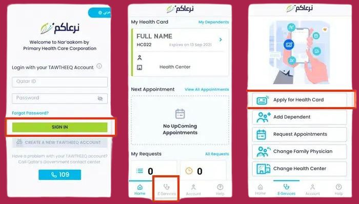 Apply for a health card through Naraakom app