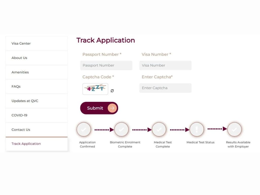 QVC enter details to track application