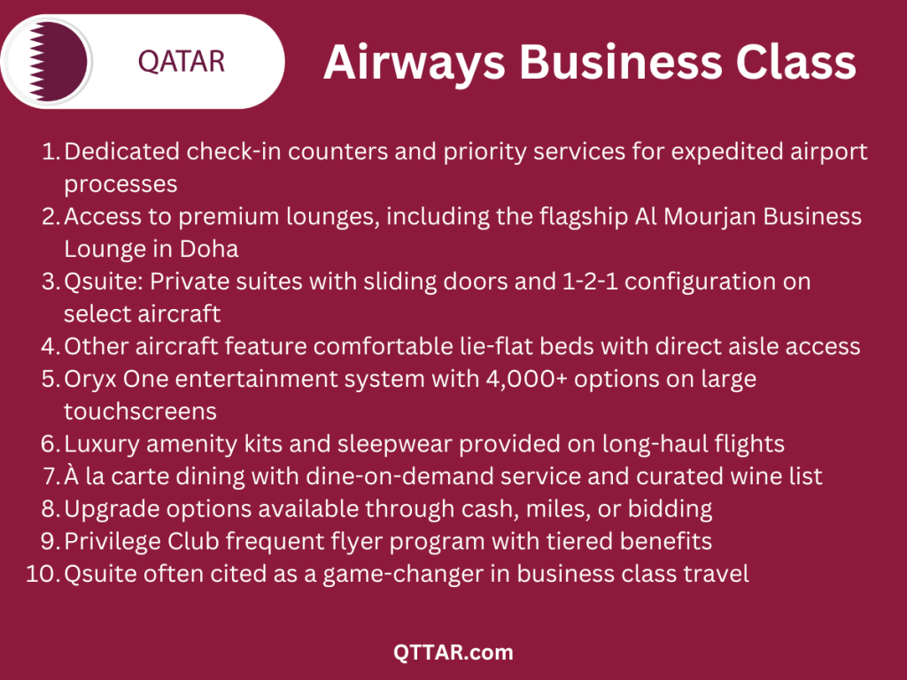 Qatar Airways Business Class overview