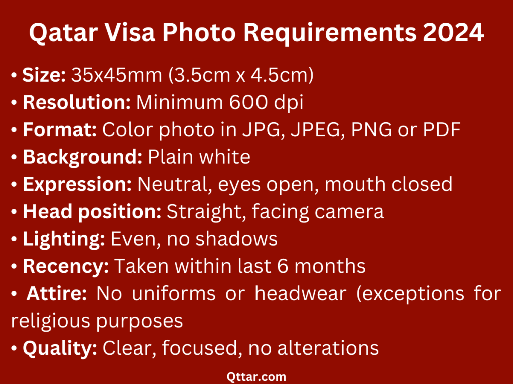 Qatar Visa Photo Requirements 2024