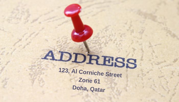 Qatar address example