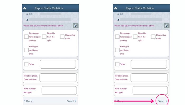 Report traffic violations qatar Metrash2