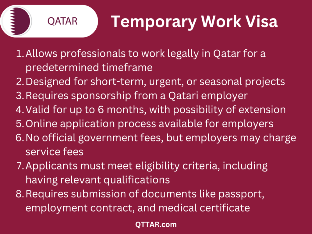 Temporary Work Visa qatar overview