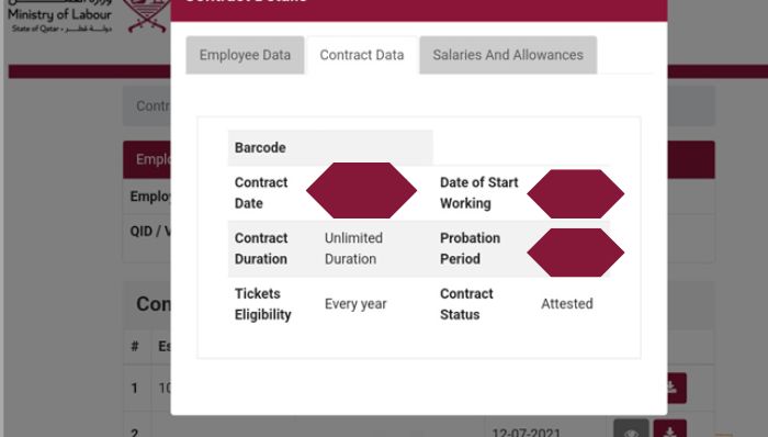 Contract start and end dates ALDSA