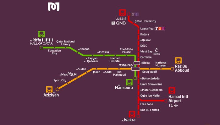 Doha metro red green yellow