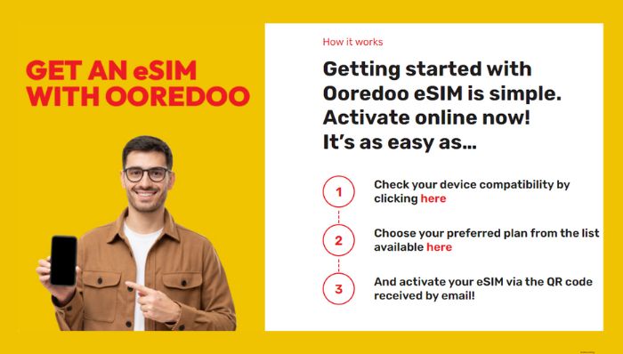 Ooredoo esim activation process