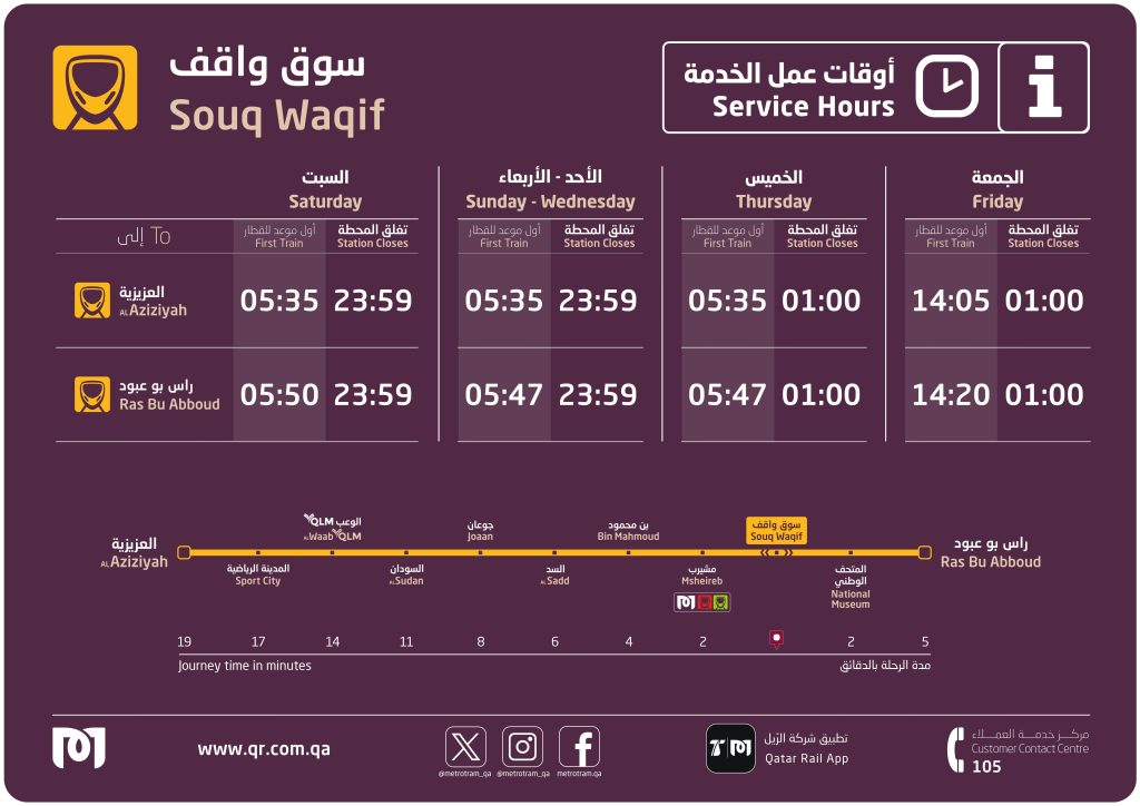 Souq waqif train schedule