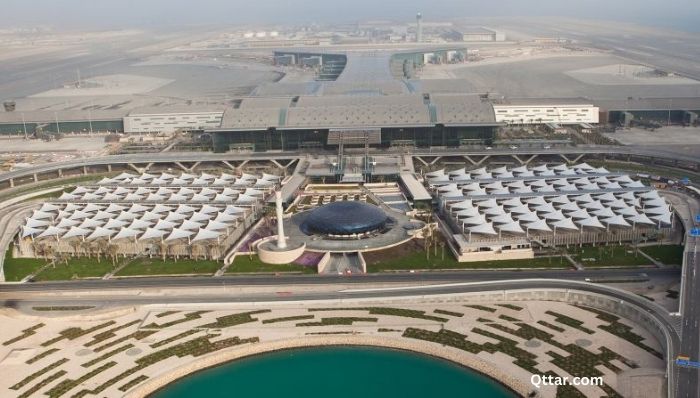 An aerial view of the Hamad International Airport Qatar