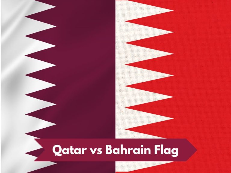 Bahrain flag vs Qatar flag