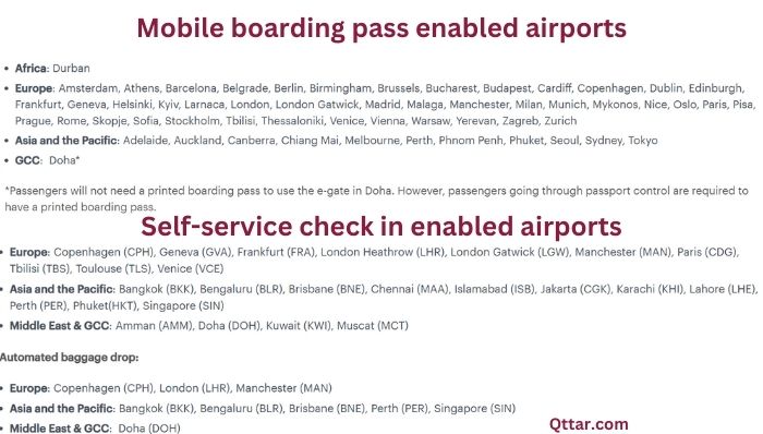 Mobile boarding and Self-service check in enabled airports